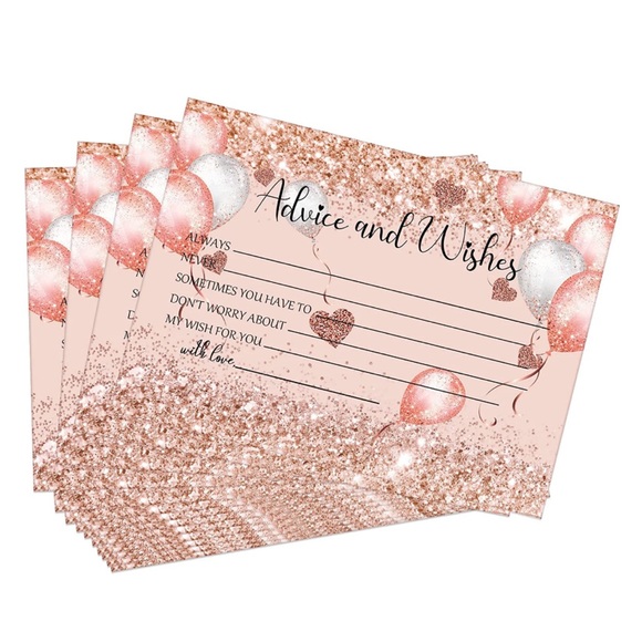 Advice and Wishes Cards for Baby Showers, Birthday, Engagement, Weddings, 50 ct - Picture 1 of 6
